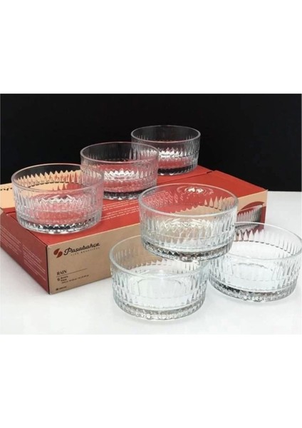 Turuncu Rain Cam Kase 185CC 6'lı Set, Şık ve Dayanıklı Ev Dekoru Ürünü