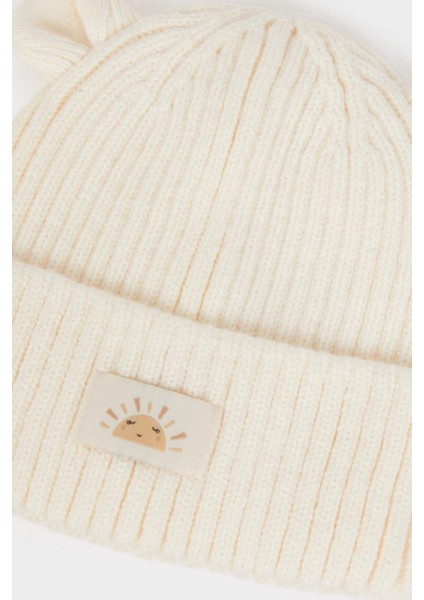 Kız Bebek Dokuma Etiketli Kulaklı Triko Bere C8165A525WN fiyatları