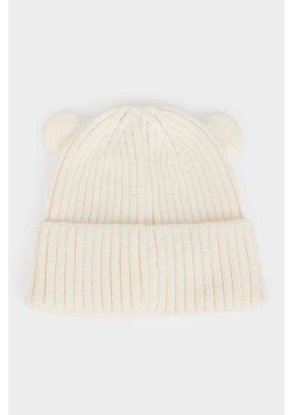 Kız Bebek Dokuma Etiketli Kulaklı Triko Bere C8165A525WN modelleri