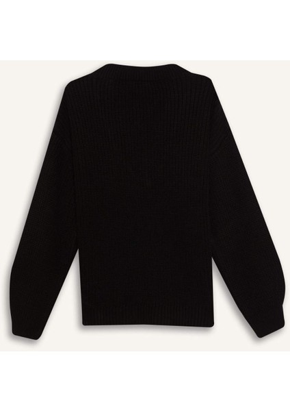 Oversize Geniş Kalıp V Yaka Triko Kazak Z7135AZ25WN