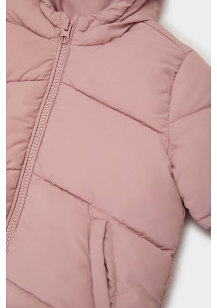 Kız Bebek Rüzgar Geçirmez Su Geçirmez Kapüşonlu Fermuarlı Şişme Mont fiyatları