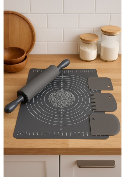 Renkli 5 Parça Hamur Hazırlama Seti, Eğlenceli ve Pratik Mutfak Malzemesi