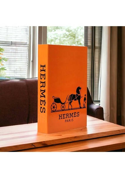 Canlı Turuncu Dekoratif Kitap Kutusu, Şık ve Fonksiyonel Tasarım