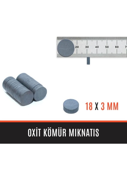 18X3 Yuvarlak Kömür Mıknatıs, Süsleme ve Nişan Için, Siyah, 100 Adet indirimleri