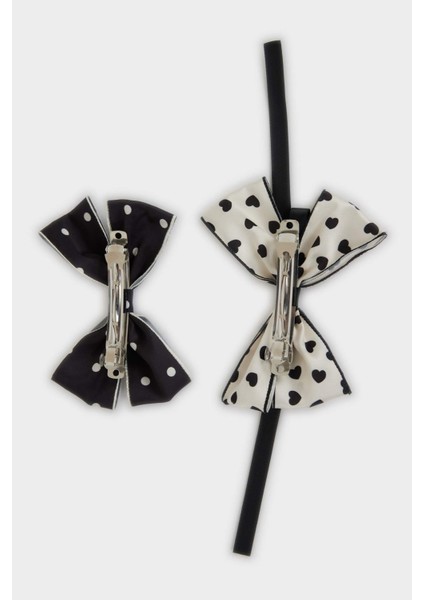 Kız Çocuk 2'li Kalpli Kurdele Çıtçıtlı Toka F6487AXNS modelleri