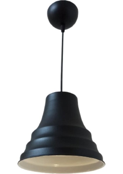 Çok Renkli Metal Sarkıt Aydınlatma, Siyah Iç Beyaz Doku, 23 cm Çap