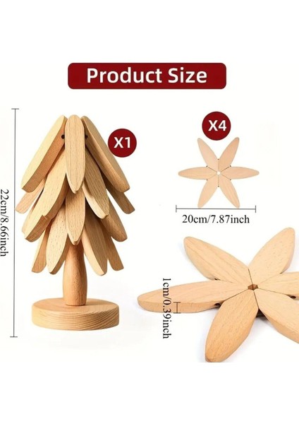 4'lü Isıya Dayanıklı Bambu Nihale Seti ve Standlı Bardak Tabağı fırsatları