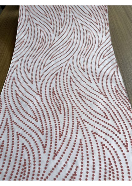 Pembe Taşlı Desenli Ithal Duvar Kağıdı, 5m². Şık ve Şeffaf Tasarım.