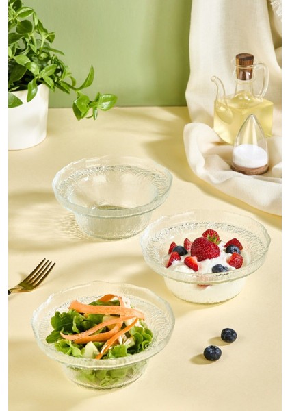 Şeffaf 3'lü Salata, Çorba ve Çerez Kasesi Seti fiyatları