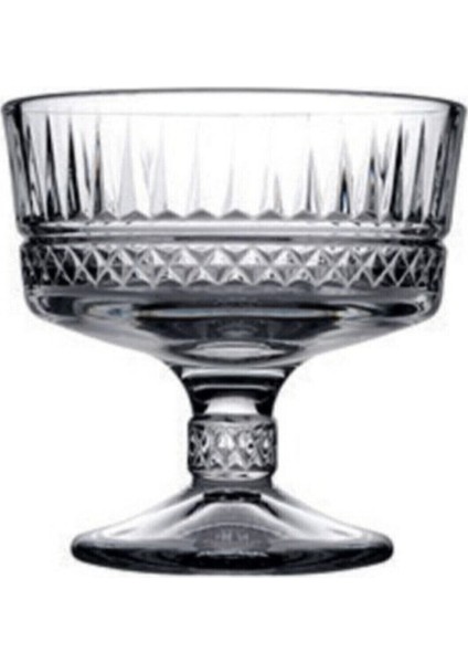 Şık 6'lı Kristal Dondurmalık Seti, 250 Cc, Ayaklı, Zarif Tatlı Sunumu Için Ideal