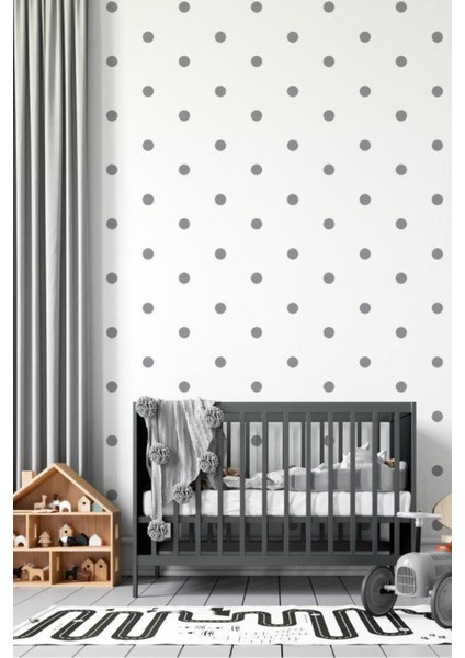 100 Adet Gri Puantiye Duvar Çıkartması, Modern ve Şık Dekorasyon Için Ideal modelleri