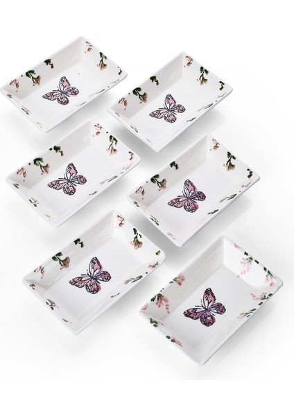 6’lı Kelebek Desenli Renkli Çerezlik ve Sunumluk Seti, Kahvaltıya Şık Dokunuş modelleri