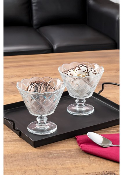 6'lı Cam Ayaklı Kase Seti, Dondurma, Şekerlik, Çerezlik 180ML Beyaz fiyatları