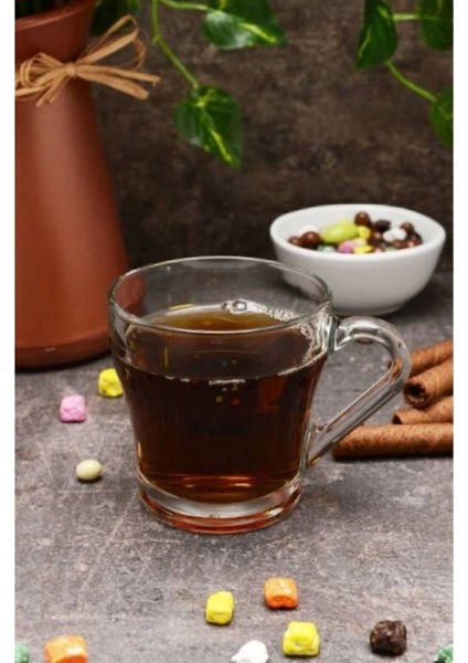 6'lı Beyaz Kulplu Çay Bardağı 205 cc Set