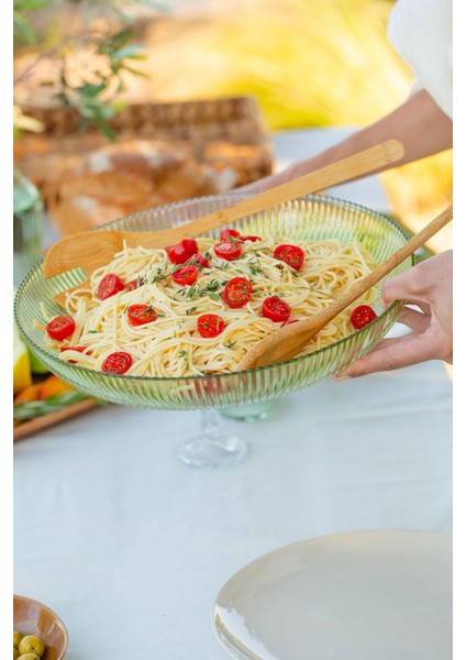 Çok Renkli 2'li Cam Salata Kasesi Seti, Yeşil, 25-30 cm fiyatları