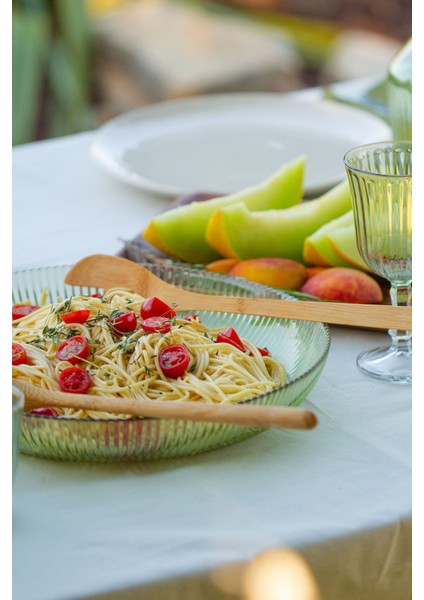 Çok Renkli 2'li Cam Salata Kasesi Seti, Yeşil, 25-30 cm modelleri