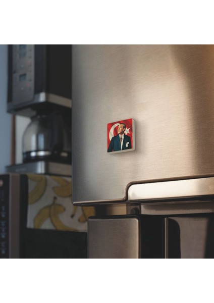 Bej Doğaltaş Magnet, Buzdolabı Süsü, Atatürk Temalı, Şık ve Kaliteli Dekorasyon Parçası fiyatları