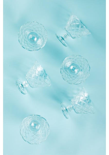 6'lı Cam Ayaklı Kase Seti, Dondurma, Şekerlik, Çerezlik 180ML Beyaz indirimleri