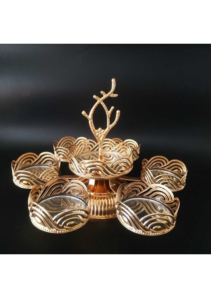 Altın Kaplama 6'lı Lüks Sunumluk Seti, Şık ve Zarif Dekoratif Ürünler modelleri
