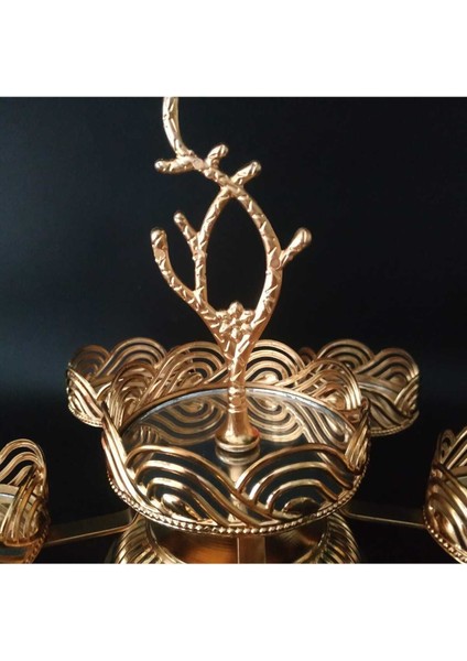 Altın Kaplama 6'lı Lüks Sunumluk Seti, Şık ve Zarif Dekoratif Ürünler fırsatları