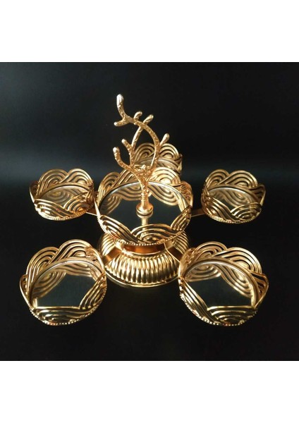 Altın Kaplama 6'lı Lüks Sunumluk Seti, Şık ve Zarif Dekoratif Ürünler indirimleri