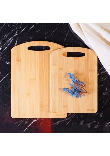 Kahverengi 2'li Kesme Tahtası Seti, Dayanıklı ve Şık Mutfak Gereci.