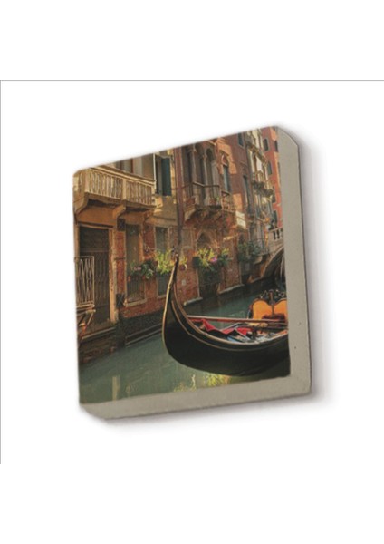 Venedik Görseli Baskılı Doğaltaş Magnet, Buzdolabı Süsü, Şık ve Renkli Dekorasyon