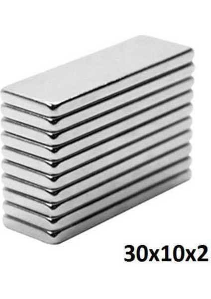5 Adet Köşeli Neodyum Mıknatıs 30X10X2MM Güçlü Magnet