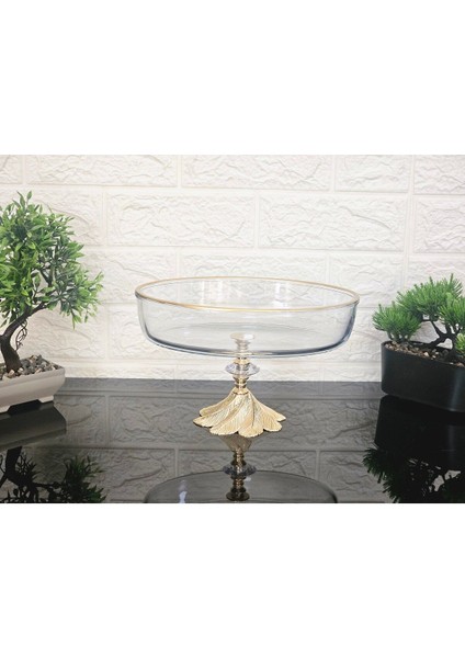 Renkli Oval Borcam Sunumluk, Altın Detay, Yuvarlak Ayak, 26 cm fiyatları