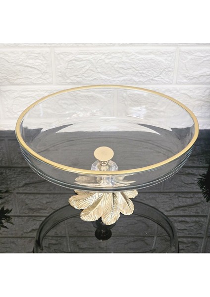 Renkli Oval Borcam Sunumluk, Altın Detay, Yuvarlak Ayak, 26 cm modelleri