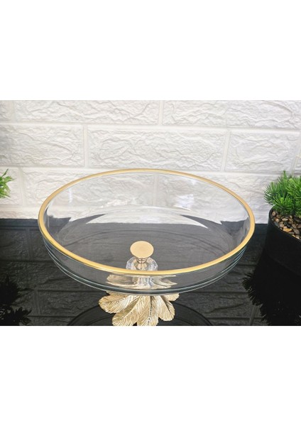 Renkli Oval Borcam Sunumluk, Altın Detay, Yuvarlak Ayak, 26 cm fırsatları