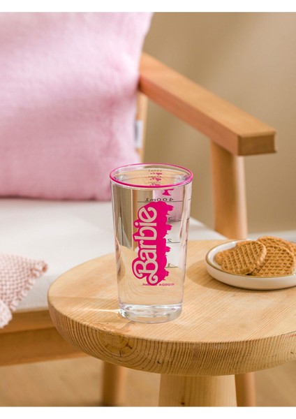 Çok Renkli Barbie Baskılı Cam Bardak 570 Ml, Şık ve Renkli Tasarım