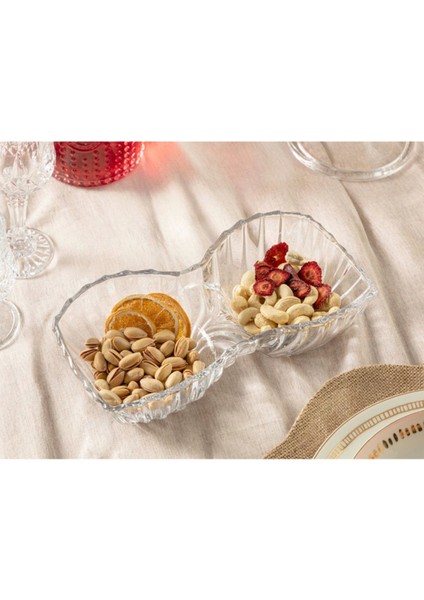 Şeffaf 2 Bölmeli Cam Çerezlik, 25 Cm, Canlı Turuncu Renkli, Şık Tasarım fiyatları