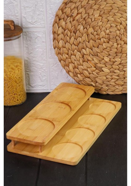 Bambu Tezgah Üstü Kavanoz Standı, Baharat ve Bakliyat Düzeni Için Şık ve Pratik