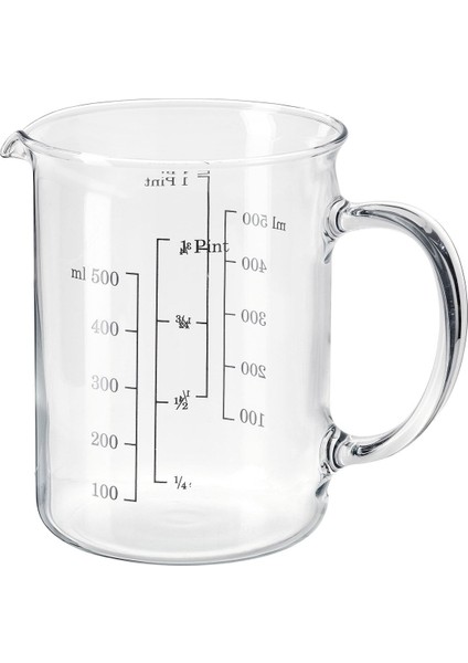 Beyaz 0.5 Litre Cam Ölçek, Mikrodalga Fırına Uygun, Pratik ve Güvenli Kullanım