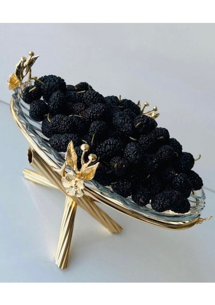 Bakır Tek Katlı Sunumluk Çerezlik, Şık ve Zarif Ikramlık Sunum Seçeneği