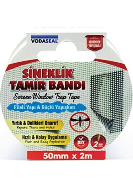 Renkli Sineklik Tamir Bandı 50MMX2MT, Kolay Uygulama ve Dayanıklı Malzeme