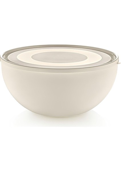 Yumuşak Kapaklı Yuvarlak Saklama Kabı, Krem Renk, 8,5 Litre fırsatları
