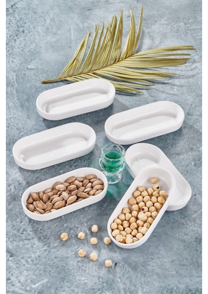 6'lı Oval Kahvaltı ve Sunum Tabağı Seti, Beyaz, Şık ve Pratik Kullanım fiyatları