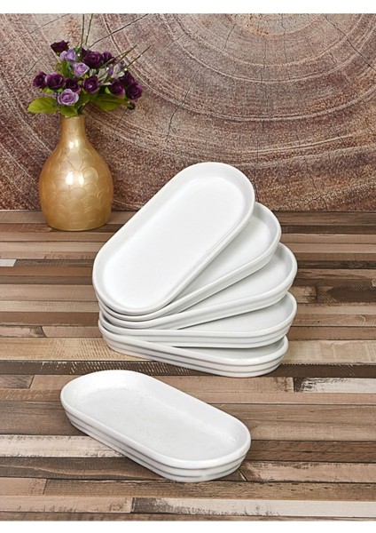 6'lı Oval Kahvaltı ve Sunum Tabağı Seti, Beyaz, Şık ve Pratik Kullanım fırsatları
