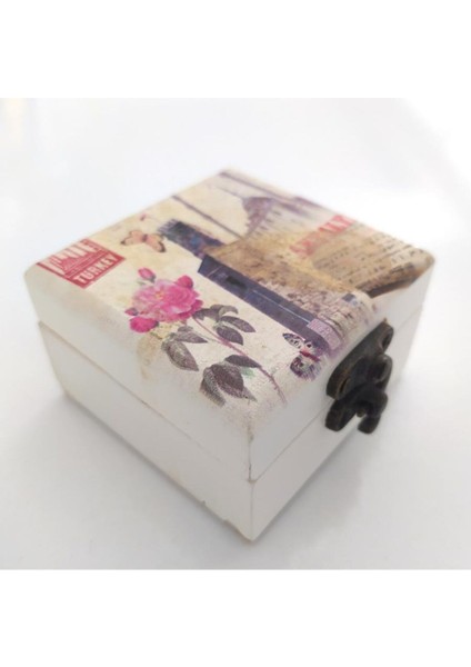 Şık Ahşap Dekoratif Aynalı Takı ve Mücevher Saklama Kutusu, Çanta Boy