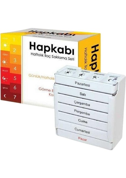 Turkuaz Haftalık Saklama Kutusu, Pratik ve Şık Tasarım