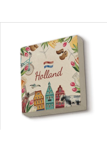 Bej Doğal Taş Sembollü Mıknatıs, Buzluk Süsü, Şık ve Dekoratif Ürün.