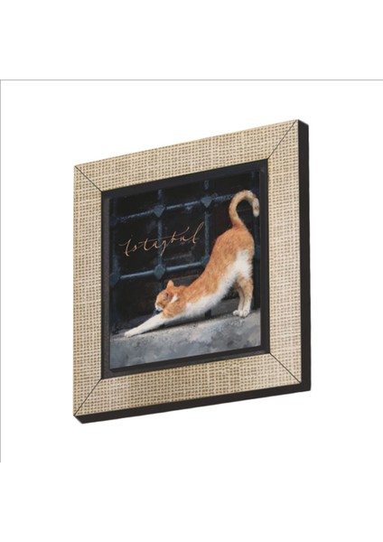 Bej Istanbul Kedisi Baskılı Mdf Magnet, Buzdolabı Süsü, Şık ve Renkli Dekorasyon.