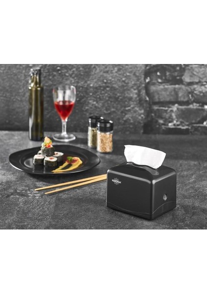 Mini Peçete Dispenseri Siyah, Pratik ve Şık Masaüstü Aksesuarı fiyatları