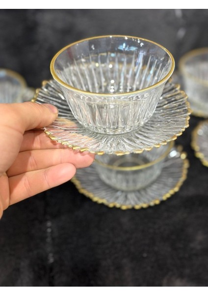 12 Parça Ekru Cam Çerezlik Takımı, Şık ve Hafif Tasarım modelleri