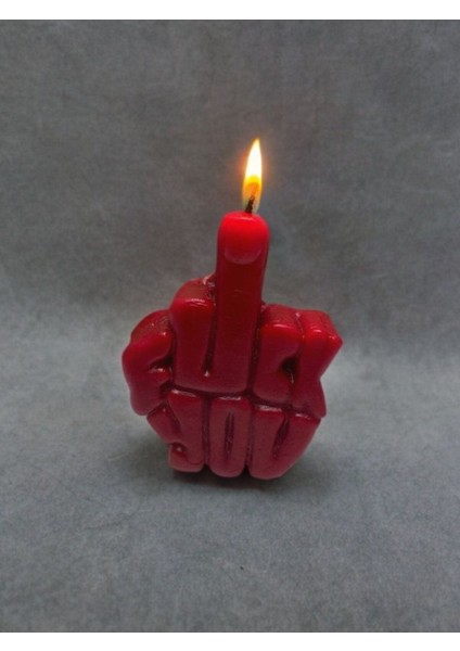Kırmızı Renkli, Portakal Kokulu, Esprili Orta Parmak Dekoratif Mum fırsatları