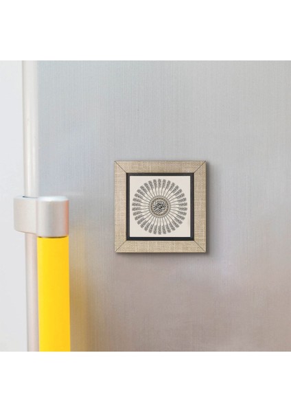 Bej Besmele Baskılı Mdf Magnet, Buzdolabı Süsü, Şık ve Kaliteli Dekorasyon Parçası modelleri