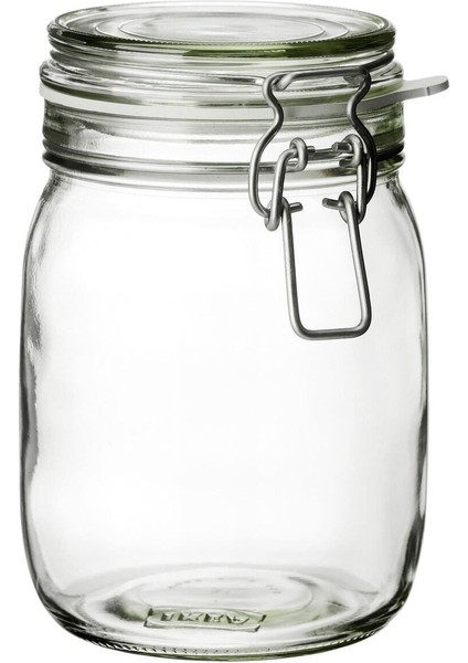 Aroma Koruyucu Hava Geçirmez Kilitli Kavanoz, 1 Lt, Turuncu, 17X12 cm