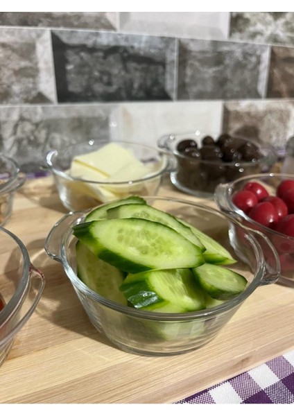 6 Adet Turuncu Cam Yuvarlak Kase Seti, Şık ve Dayanıklı Tasarım fırsatları